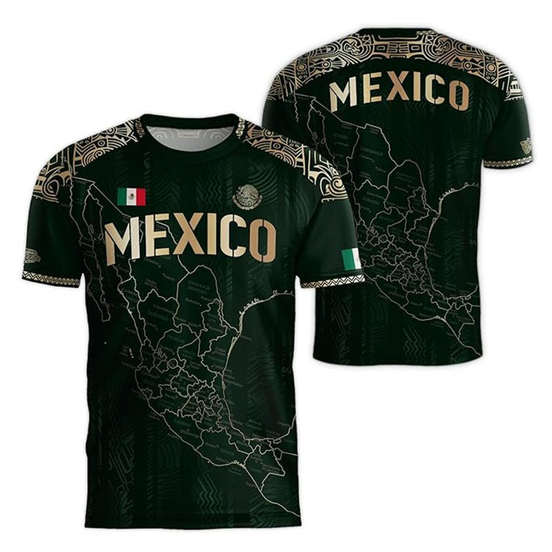 Mexico Graphic Soccer Shirt for Men 040_Mexico Green, L