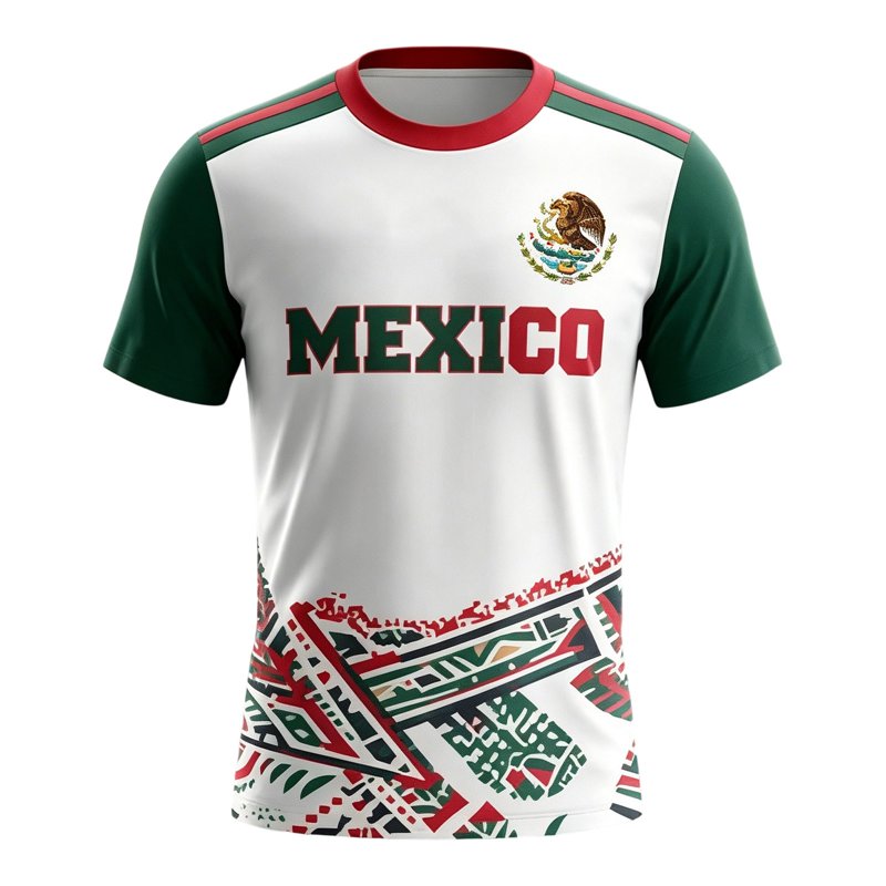 Mexico Flag Graphic T-Shirt for Men - Short Sleeve Shirt, Variation 00 Mexico, L