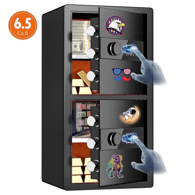 Heavy-Duty Home Safe Box with Dual Alarm System and Biometric Lock