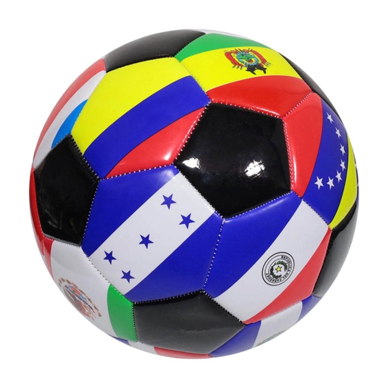 World Flag Soccer Ball 5 with Pump - Multi-Country Design for Training & Parties (Variation B)