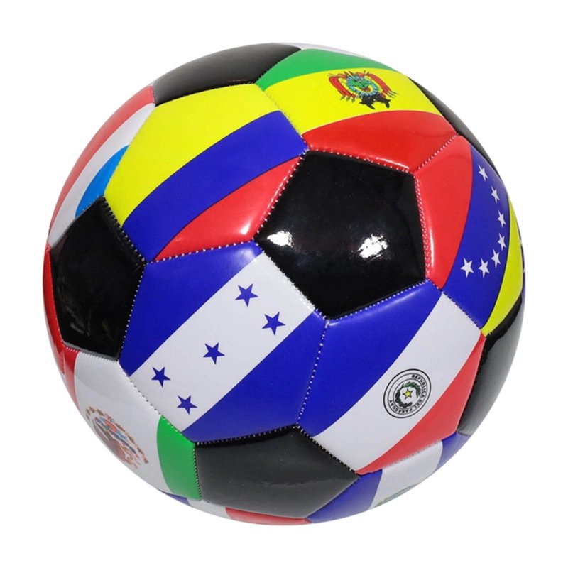 World Flag Soccer Ball 5 - Multicolor Training Football with Pump Needle (Muticolor-2)
