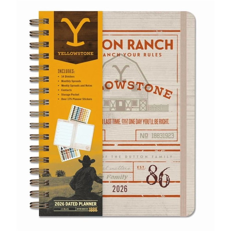 Yellowstone Dutton Ranch 2026 Weekly Planner - Spiral Bound, 13 Months