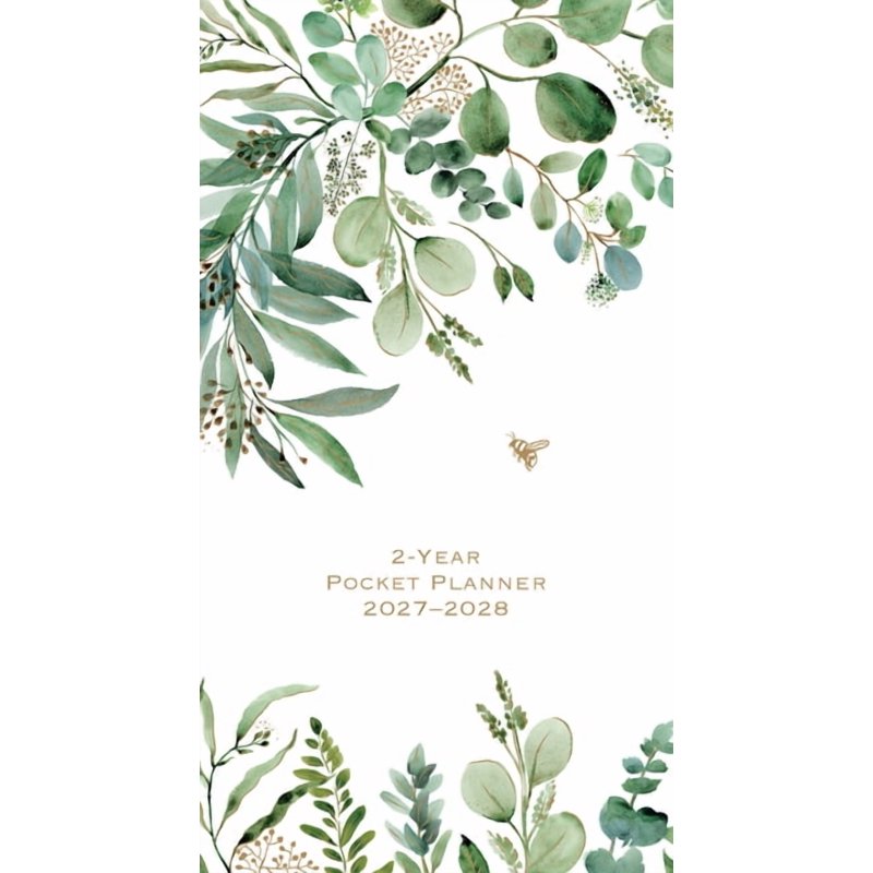 Eucalyptus 2-Year Pocket Planner 2027-2028 | 24-Month Calendar, Portable