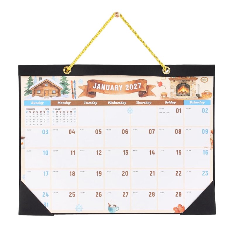 2027 Wall Calendar Planner - Large Monthly Home Wall Calendar with Watercolor Pattern