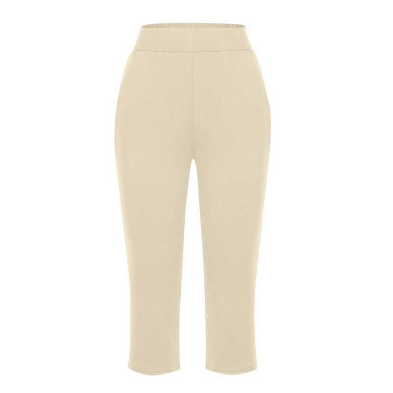 Loose Women's Capri Pants for Summer Workout and Casual Wear with Pockets