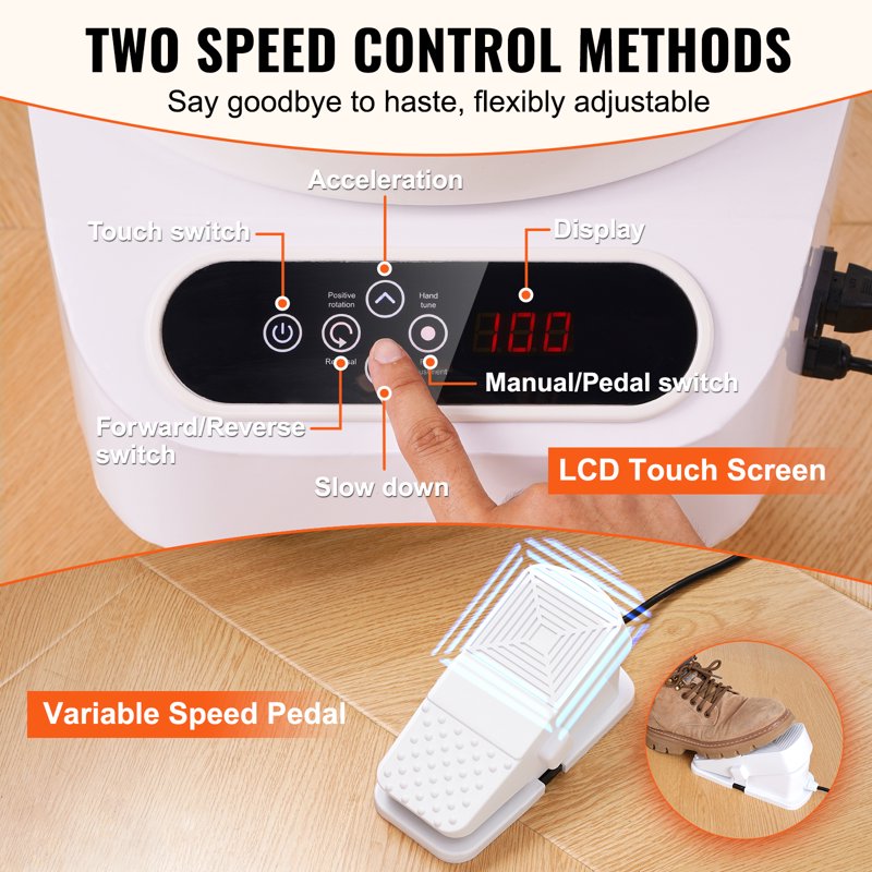 11-Inch Ceramic Pottery Wheel 450W with Touch Screen & Foot Pedal
