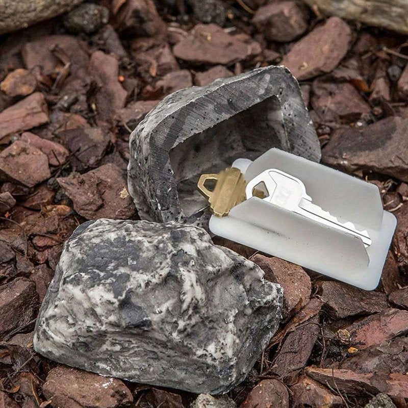 Outdoor Rock Key Hider Safe - Discreet Weather-Resistant Garden Key Storage