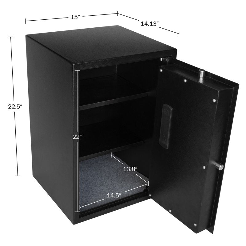 Digital Home Safe with Electronic Keypad Lock, Secure Steel Construction