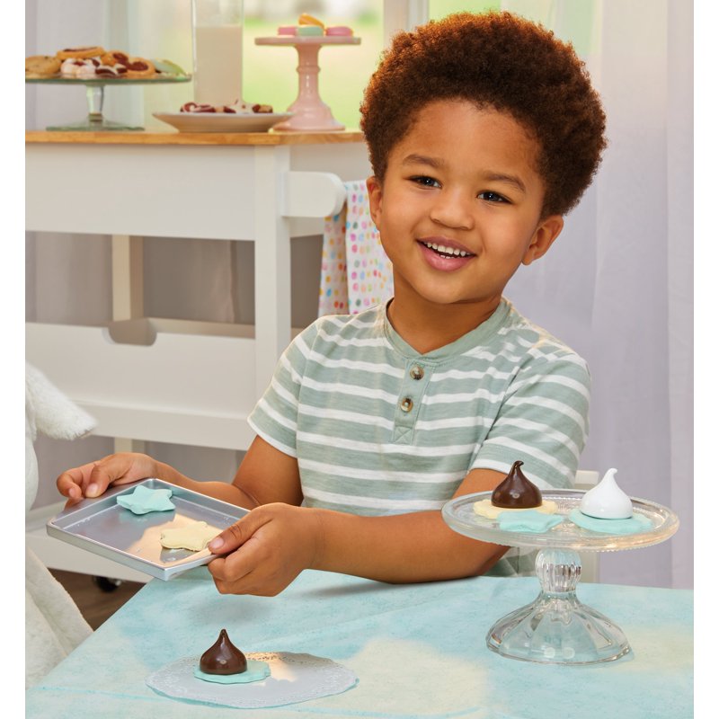 Kids Cookie Baking Set with Make-It Mix Play Sand & Accessories - Pretend Play Kitchen