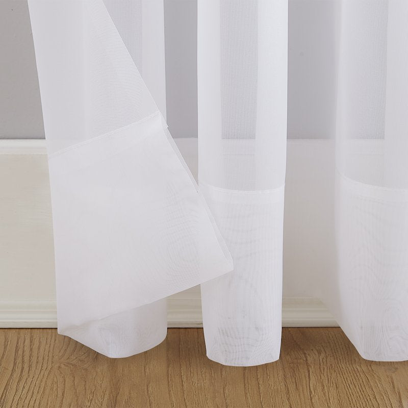 Sheer Voile Curtain Panel - White, 59 x 95 Inches, Rod Pocket, Light Filtering