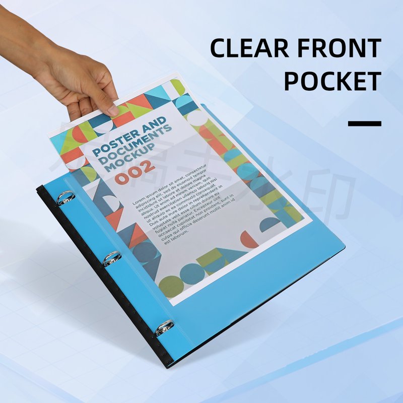 Adjustable 1-Inch Binder Project Organizer with Pocket Dividers, Customizable Front Cover