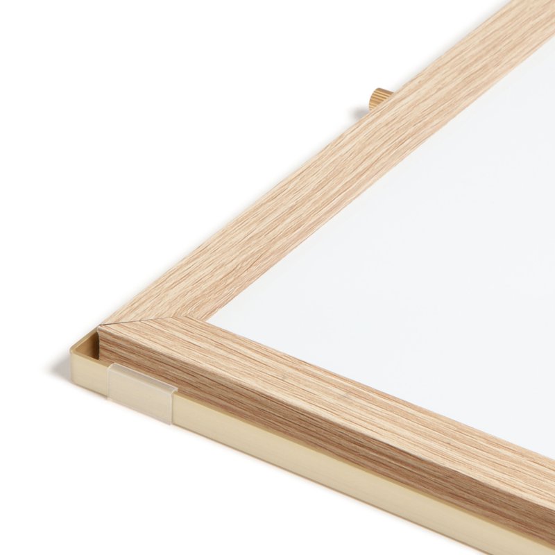 12x12 Magnetic Whiteboard with Wood-Style Frame and Marker - Dry Erase Easel for Office & Home