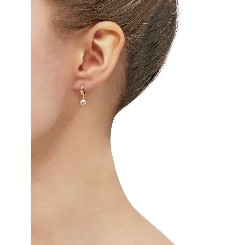 Gold Huggie Hoop Earrings with Cubic Zirconia - Multiple Styles