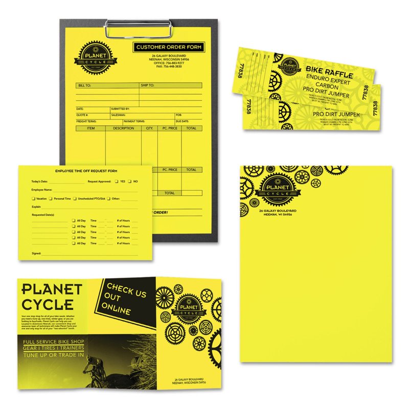 Color Printer Paper - Bright Lift-Off Lemon, 8.5 x 11 Inches, 24 lbs, 500 Sheets