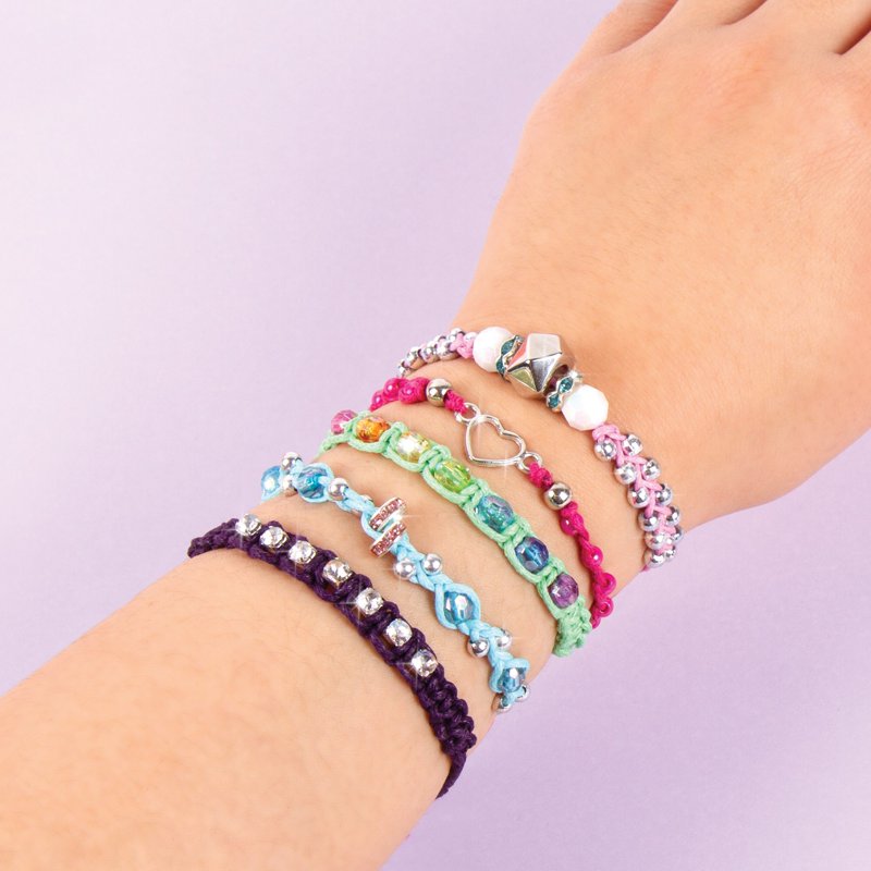 DIY Rainbow Bling Bracelets Kit for Kids & Tweens - Create 5 Unique Jewelry Crafts