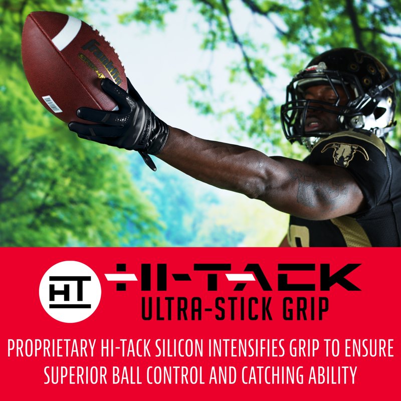 Adult Football Receiver Gloves with Hi-Tack Grip and Breathable Design