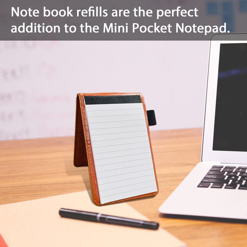 Mini 8 Pack 3x5 Inch Memo Notepads with 30 Lined Sheets - White, College Ruled Refills