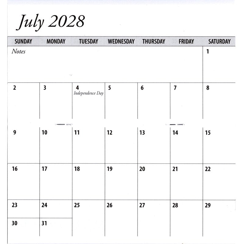 3-Year Pocket Calendar Planner with Notepad USA Made by WINGS Craft