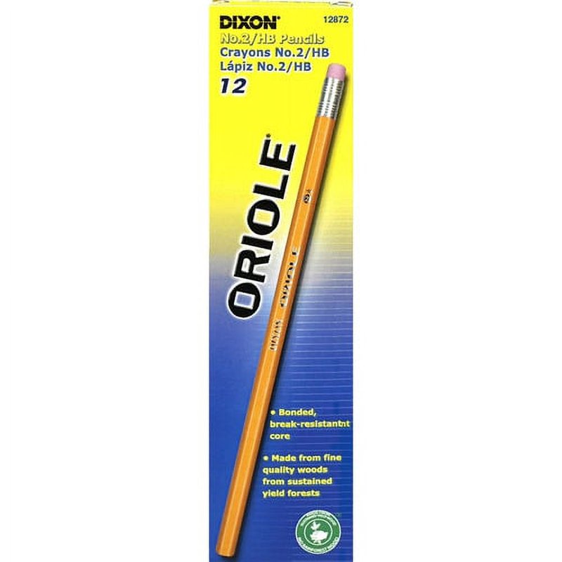 Wooden No. 2 Pencils with Soft Lead - Yellow Barrel, Break-Resistant, 72 Pack