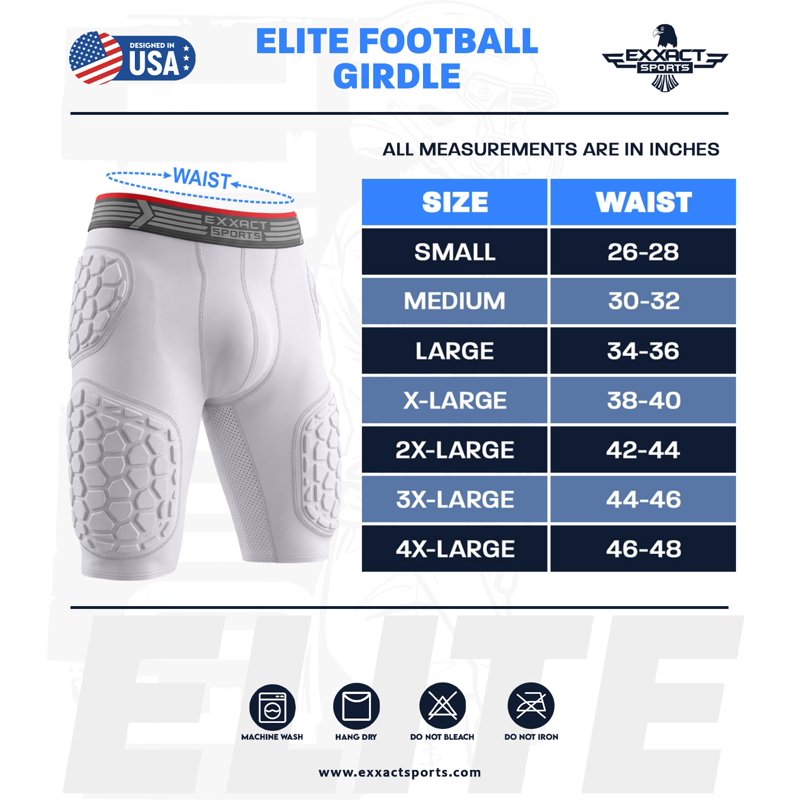 Adult Football Girdle with Protective Padding and Cup Pocket - Compression Shorts