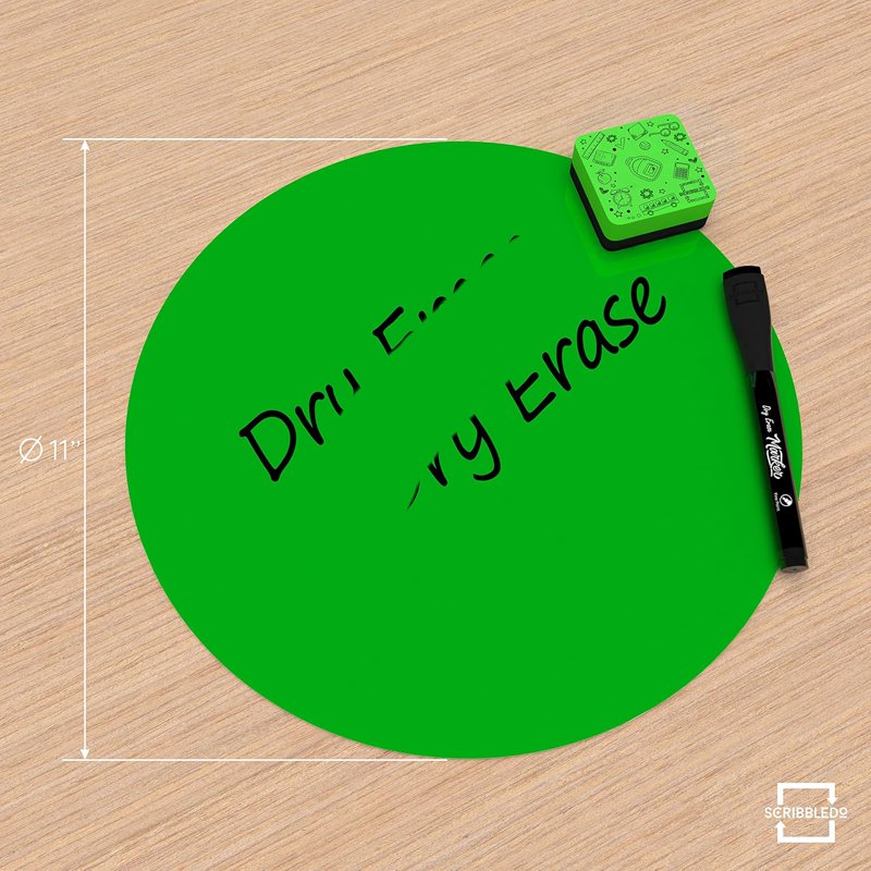 Colorful Dry Erase Dot Stickers - Reusable Vinyl Sticky Dots for Classroom & Office, 8-Pack, 11 inches
