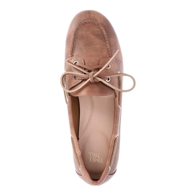 Women's Boat Shoes - Slip-On Canvas Loafers with Comfort Foam Insole