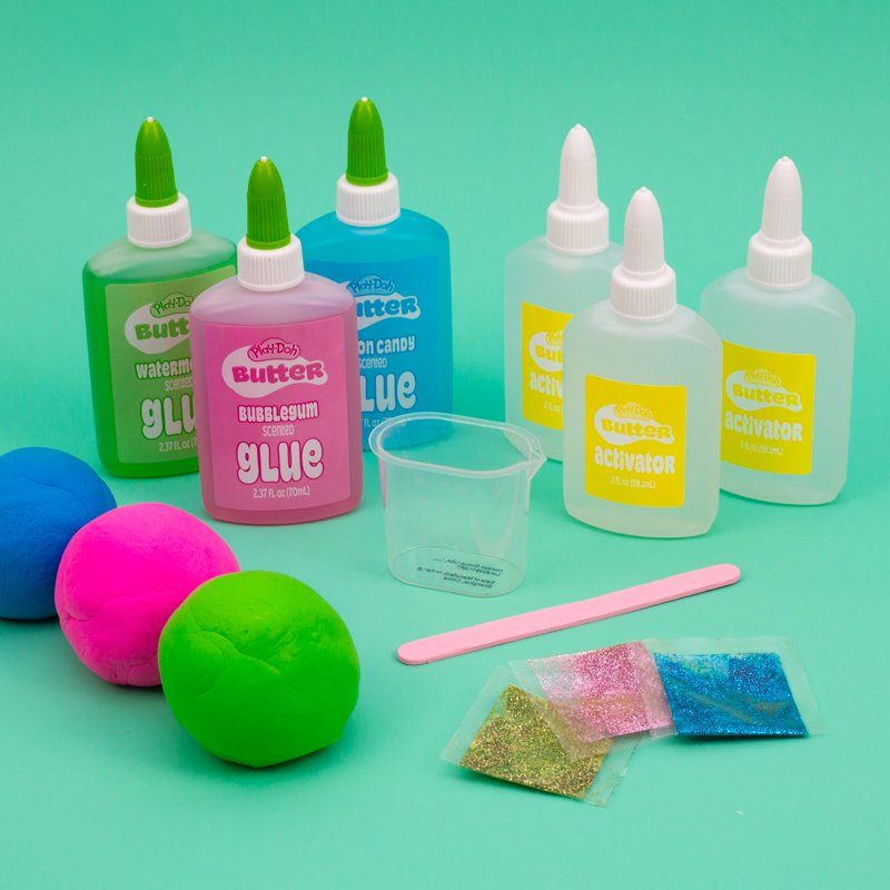 Play-Doh Butter DIY Sensory Kit for Kids - Slime, Clay & Glitter Craft