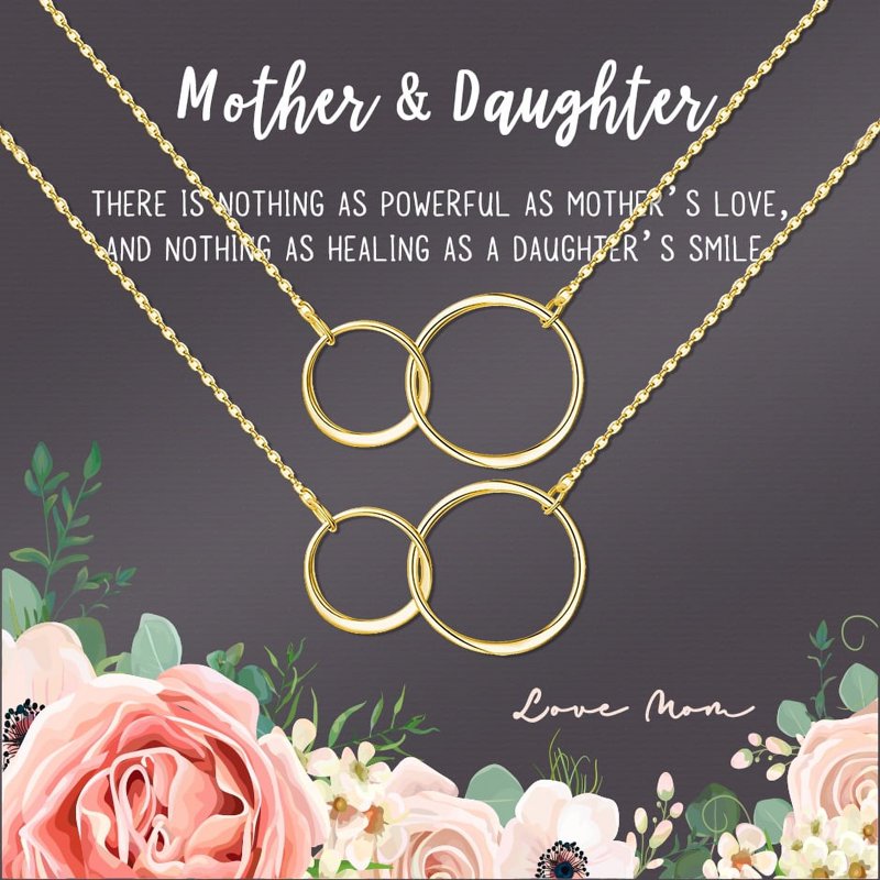 Mother and Daughter Matching Infinity Necklace Gift Set - No Personalization