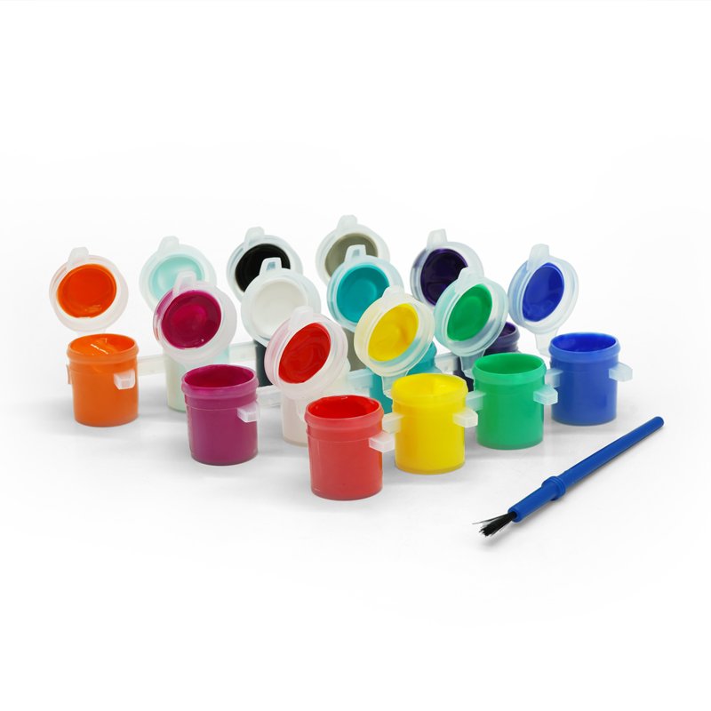 Kids Washable Tempera Paint Set with Mini Paintbrush - 12 Colors, 2 Pack