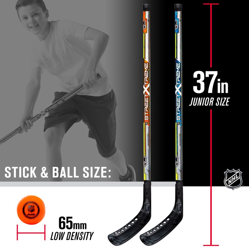 Kids Street Hockey Set with 2 Sticks & Puck - Beginner Outdoor Hockey Kit