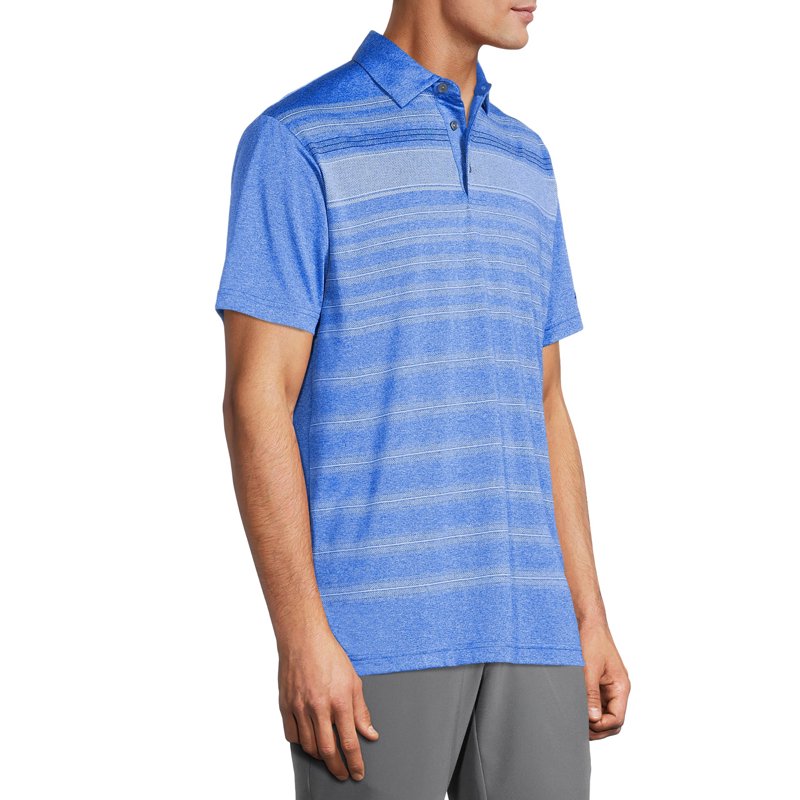 Ben Hogan Men’s Performance Short Sleeve Printed Golf Polo Shirt - Blue Stacked, 3XL