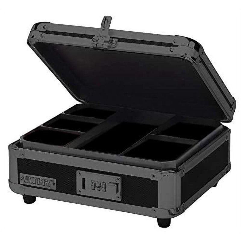 Locking Cash Box with Combination Lock and Organizer Tray - 8.5x4x10 Inches, Tactical Black