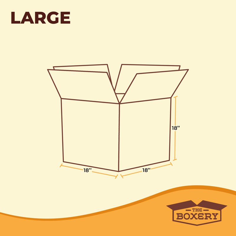 Large Moving & Storage Boxes Pack - 18x18x18 Inch Corrugated Cardboard, Eco-Friendly, Recyclable