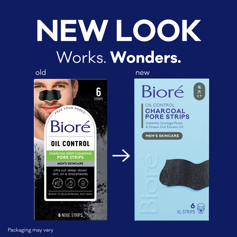 Men's Charcoal Blackhead & Pore Nose Strips - Full Coverage Deep Cleansing