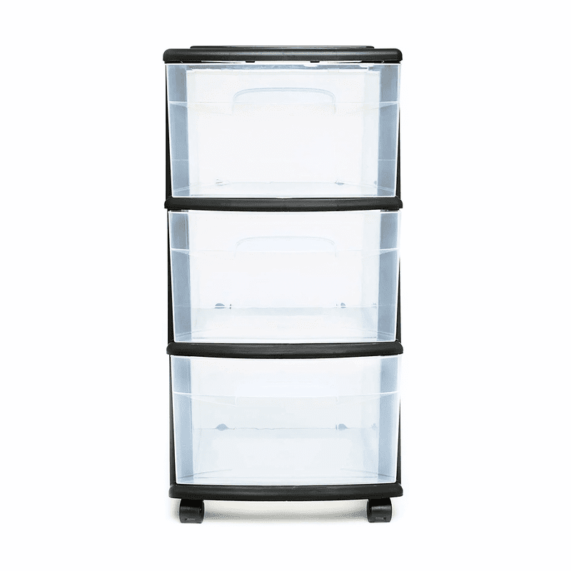 3-Drawer Mobile Cart Organizer with Removable Wheels, Medium Storage