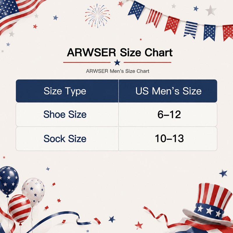 Men's Crew Socks 5 Pack - Breathable Patriotic Star and Stripe Pattern
