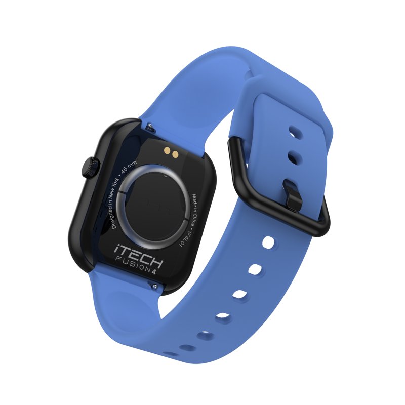 Unisex Smart Watch with Interchangeable Silicone Strap, Fitness & Health Tracking