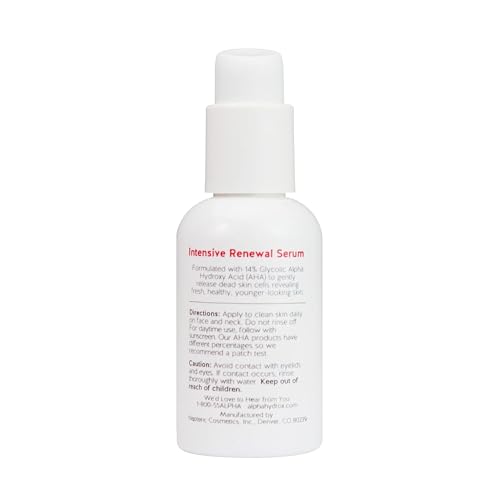Alpha Skin Care Renewal Serum, 14% Glycolic AHA, Anti-Aging Formula, Reduces Lines & Wrinkles, Alpha Hydroxy Acid Exfoliates & Evens Skin Tones, Rejuvenates & Hydrates, 2 Oz, Pack of 3
