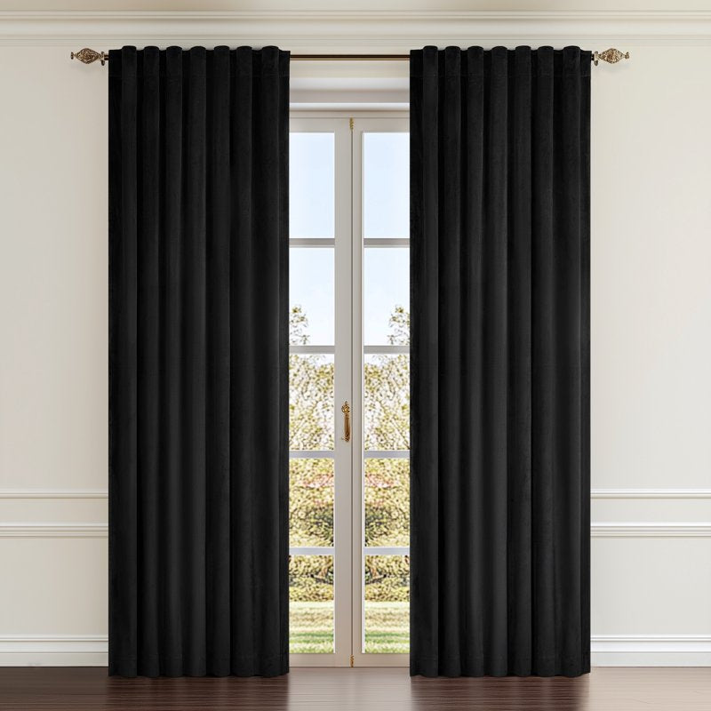 Blackout Velvet Curtains 84 Inches Long - Thermal Insulated Window Drapes