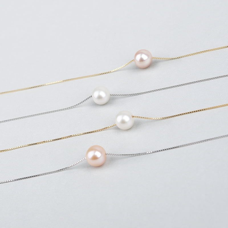 Elegant Pearl Necklace for Mother-in-Law Gift - Pink, White, Silver or Gold Chain