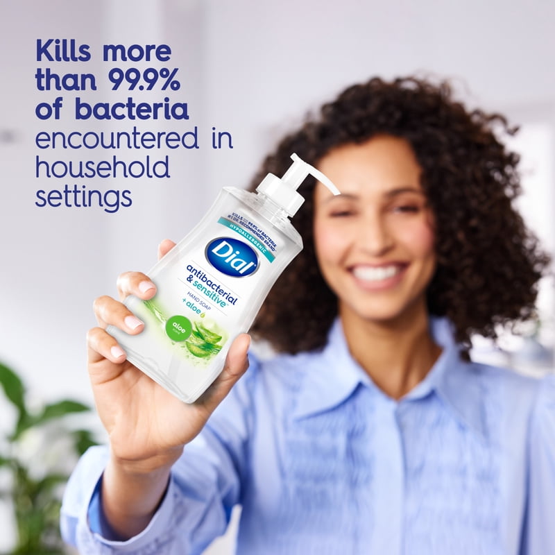 Antibacterial Sensitive Liquid Hand Soap with Aloe - Hypoallergenic, 11 fl oz