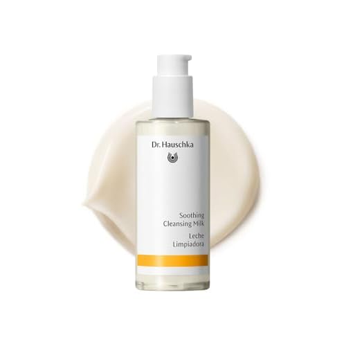 Dr. Hauschka Soothing Cleansing Milk, Sensitive Skin pH Balanced Facial Cleanser & Make Up Remover for all skin types, Certified Natural, 4.9 Fl Oz