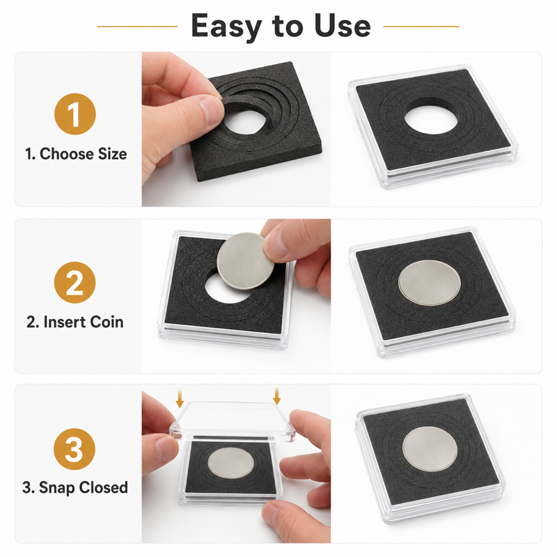 Coin Storage Cases with Foam Inserts - Fits 20-40mm Coins, 40 Pack