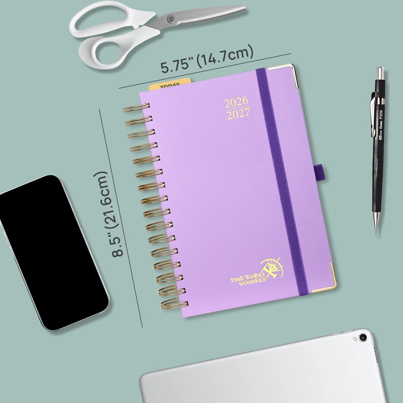 Academic Daily Planner 2026-2027, Spiral Hardcover, 5.75x8.5 Inch, Full Year Organizer