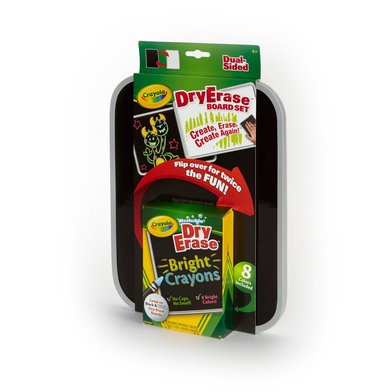 Dual-Sided Dry Erase Board Set with Bright Crayons for Kids