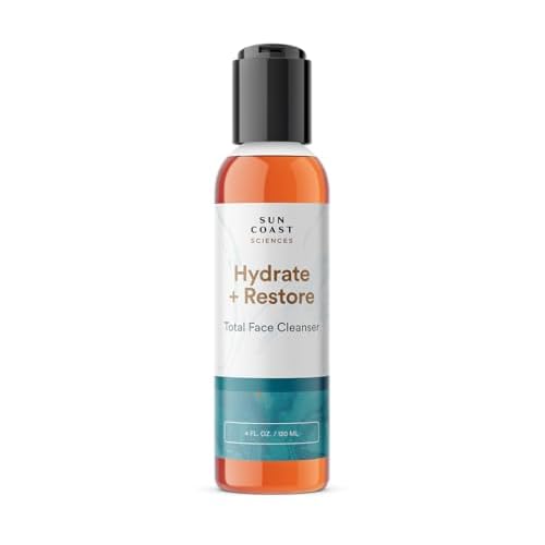SUN COAST SCIENCES - Hydrate + Restore Total Face Cleanser, Vitamina B, Hydrating Facial Cleanser With Niacinamide for All Skin Types - 4 fl oz