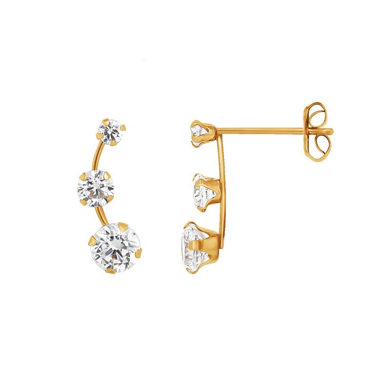 Sterling Silver Drop Earrings with Cubic Zirconia for Women