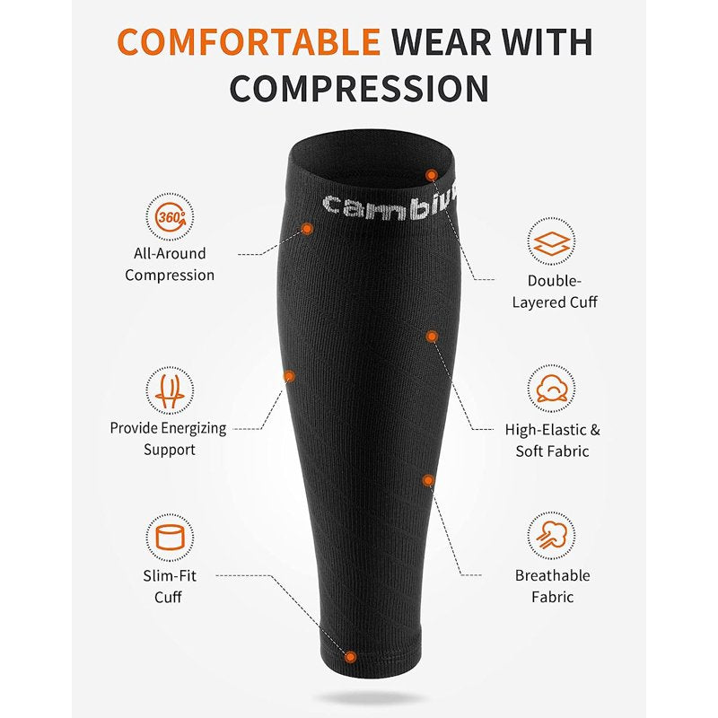 Calf Compression Sleeves Support Brace for Running & Sports - L/XL