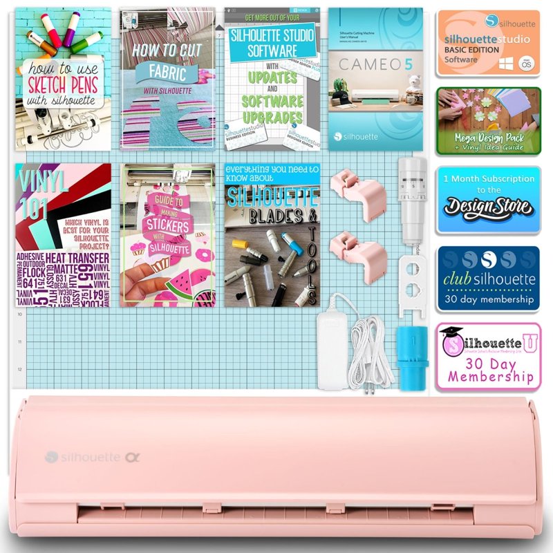 Silhouette Cameo 5 Alpha Vinyl Cutting Machine Bundle with Blades & Tools