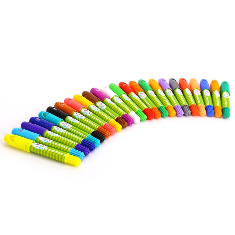 Silky Crayons for Kids - 24 Count Multicolor Washable & Safe Drawing Set